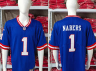Giants 25/26 Nabers #1 Royal Blue/Red Game NFL Jersey