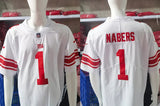 Giants 25/26 Nabers #1 White/Red Game NFL Jersey