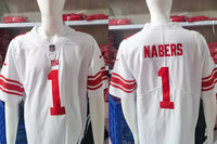 Giants 25/26 Nabers #1 White/Red Game NFL Jersey