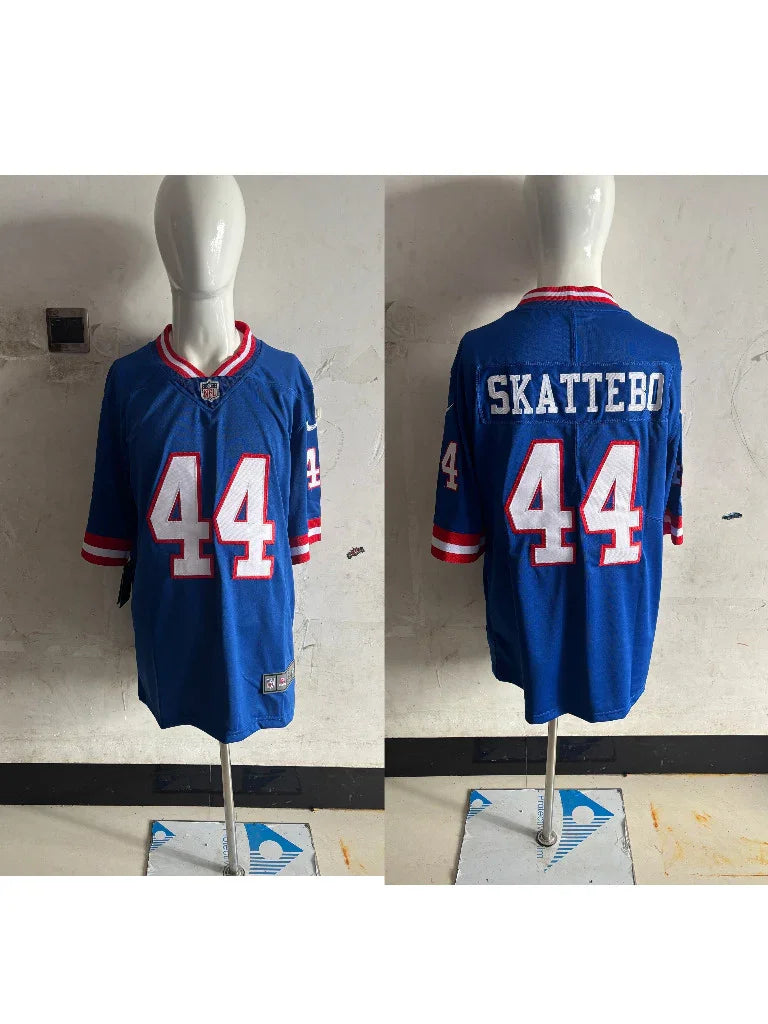 Giants 25/26 Skattebo #44 Royal Blue/Red Game NFL Jersey
