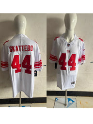 Giants 25/26 Skattebo #44 White/Red Game NFL Jersey