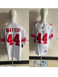 Giants 25/26 Skattebo #44 White/Red Game NFL Jersey