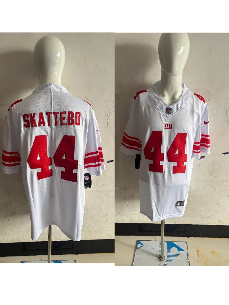 Giants 25/26 Skattebo #44 White/Red Game NFL Jersey
