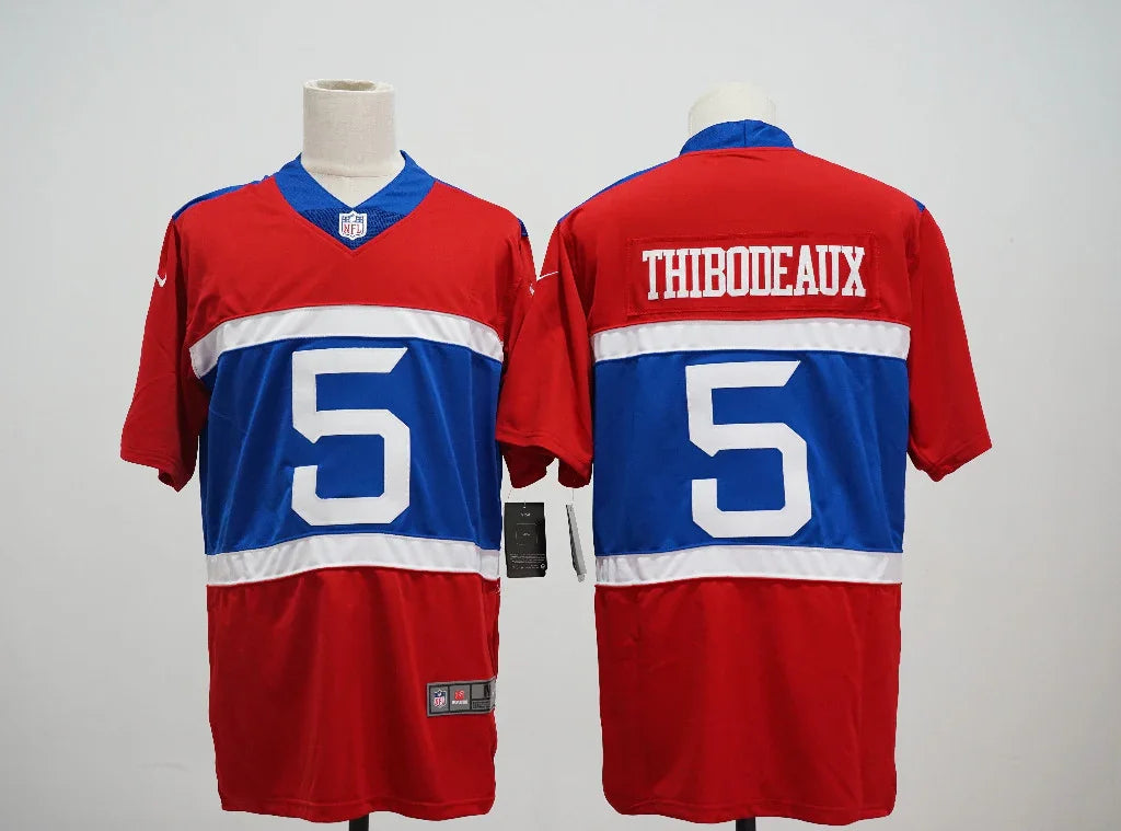 Giants 25/26 Thibodeaux #5 Red/Blue Game NFL Jersey
