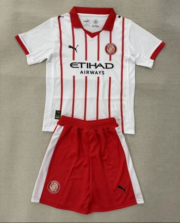 Girona 25/26 White/Red Home Kids Jersey Set