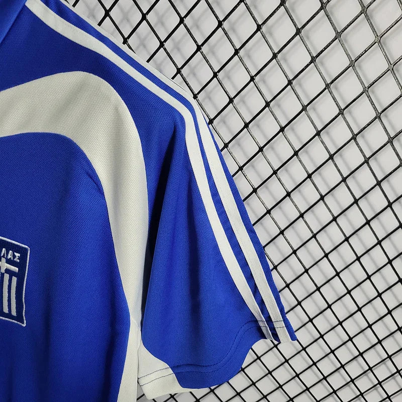 Greece 2004 Retro Blue/White Away Jersey