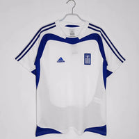 Greece 2004 Retro White/Blue Away Jersey