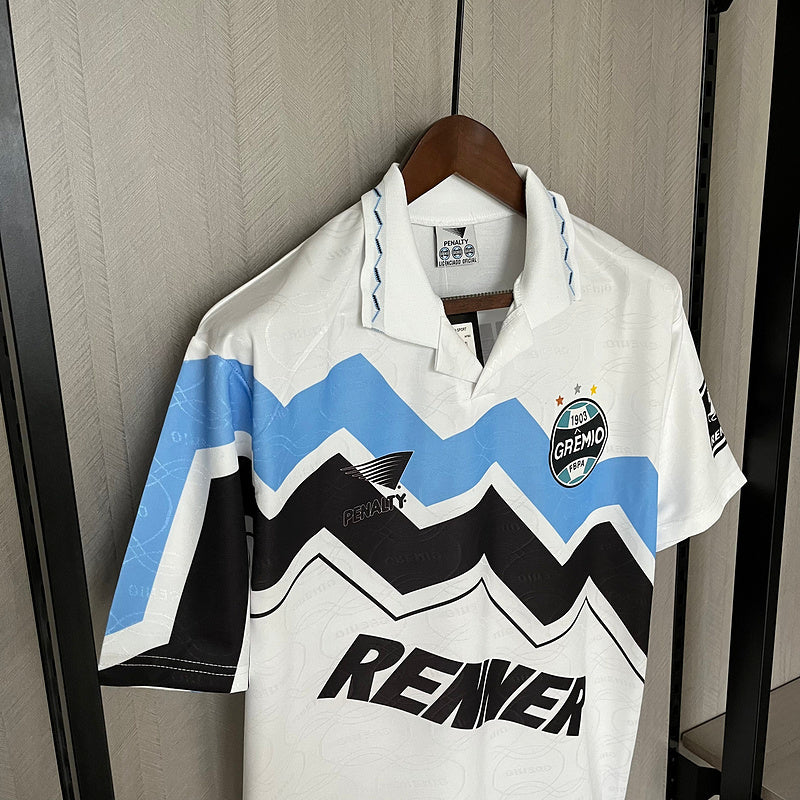 Gremio 1995/96 Retro White/Blue/Black Away Jersey