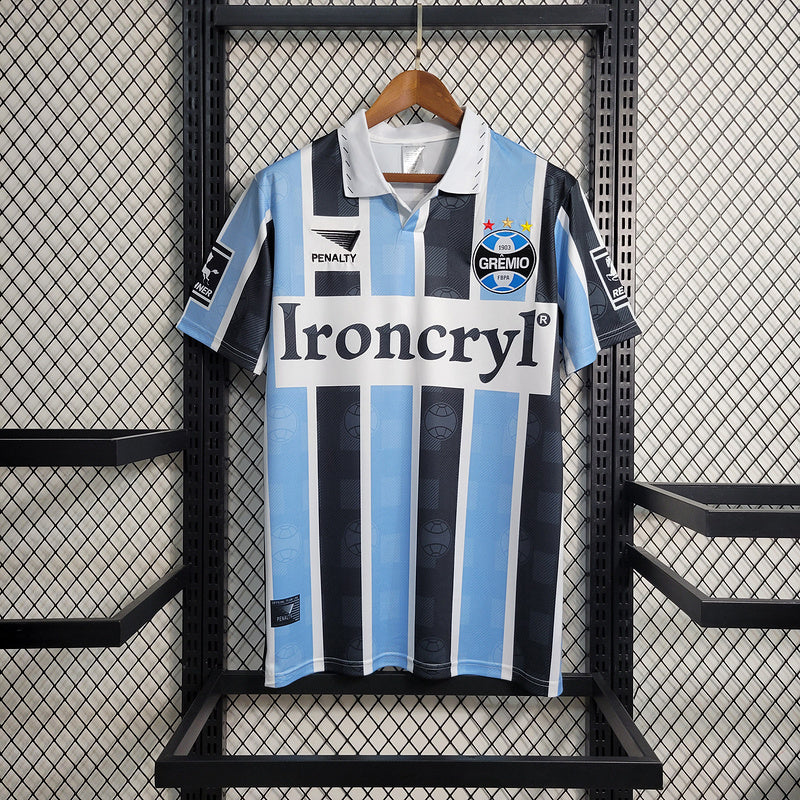 Gremio 1997/98 Retro Version Blue/Black Home Jersey