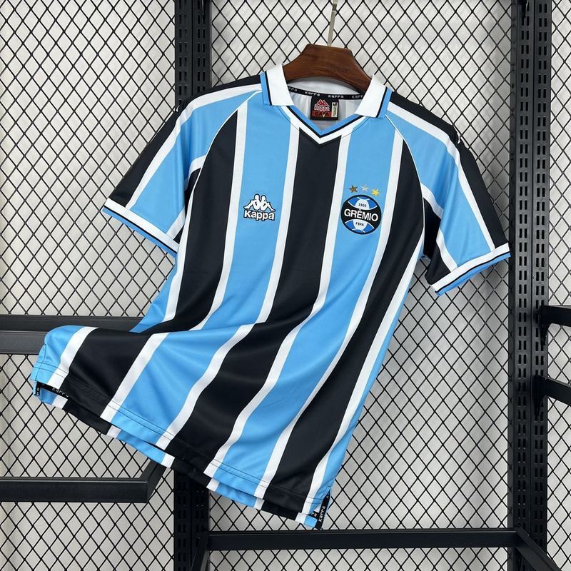 Gremio 2001 Retro Blue/White/Black Home Jersey