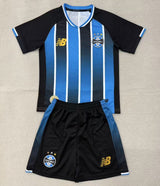 Gremio 26/27 Black/Blue Stripes Home Kids Jersey Set