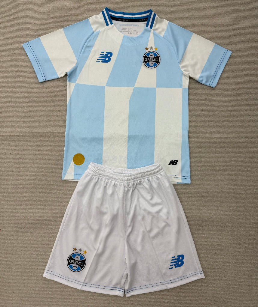 Gremio 26/27 Blue/White Block Away Kids Jersey Set