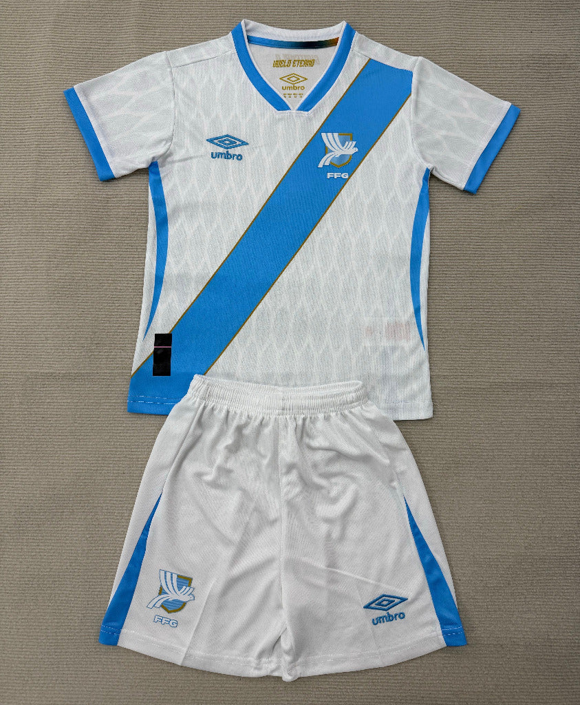 Guatemala 2026 White/Blue Home Kids Jersey Set