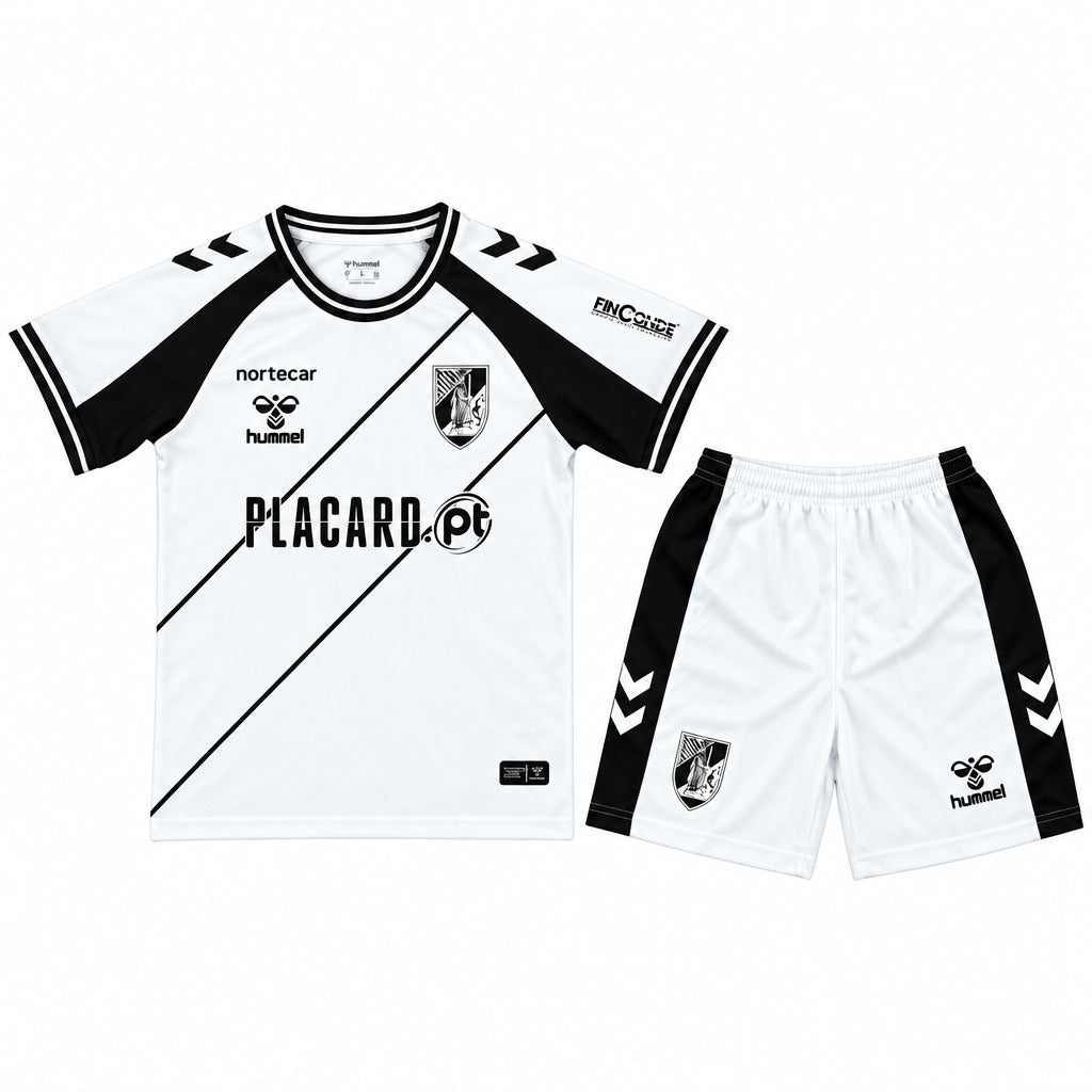 Guimarães 26/27 Classic White with Black Home Kids Jersey Set
