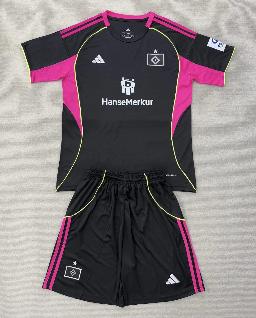 Hamburger 25/26 Black/Pink Third Kids Jersey Set