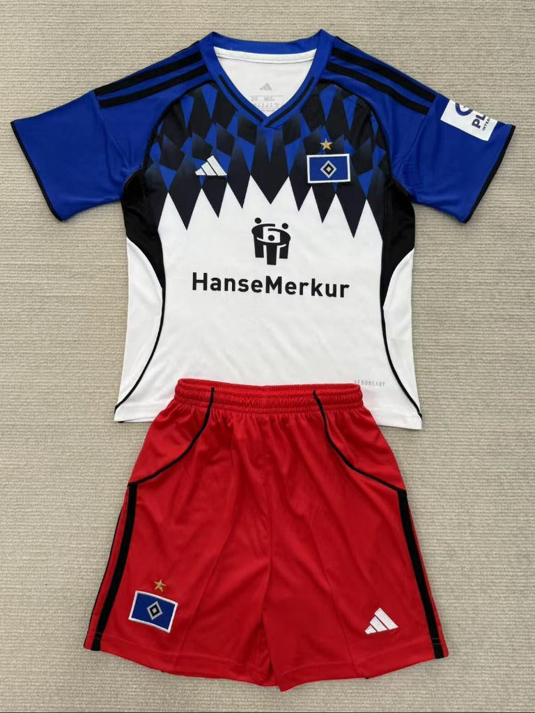 Hamburger 25/26 White/Blue Home Kids Jersey Set