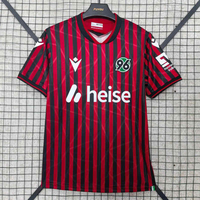 Hannover 96 25/26 Red/Black Stripes Home Jersey