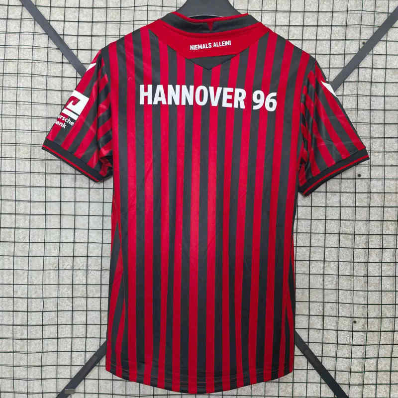 Hannover 96 25/26 Red/Black Stripes Home Jersey