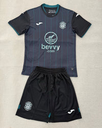 Hibernian 25/26 Black Third Kids Jersey Set