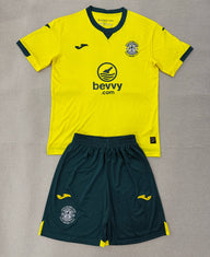 Hibernian 25/26 Yellow/Black Third Away Kids Jersey Set