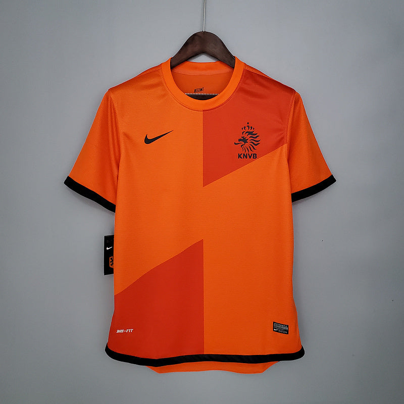 Holland 2012 Vintage Retro Orange/Black Home Jersey
