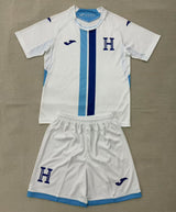 Honduras 26/27 White/Blue/Royal Blue Stripes Home Kids Jersey Set