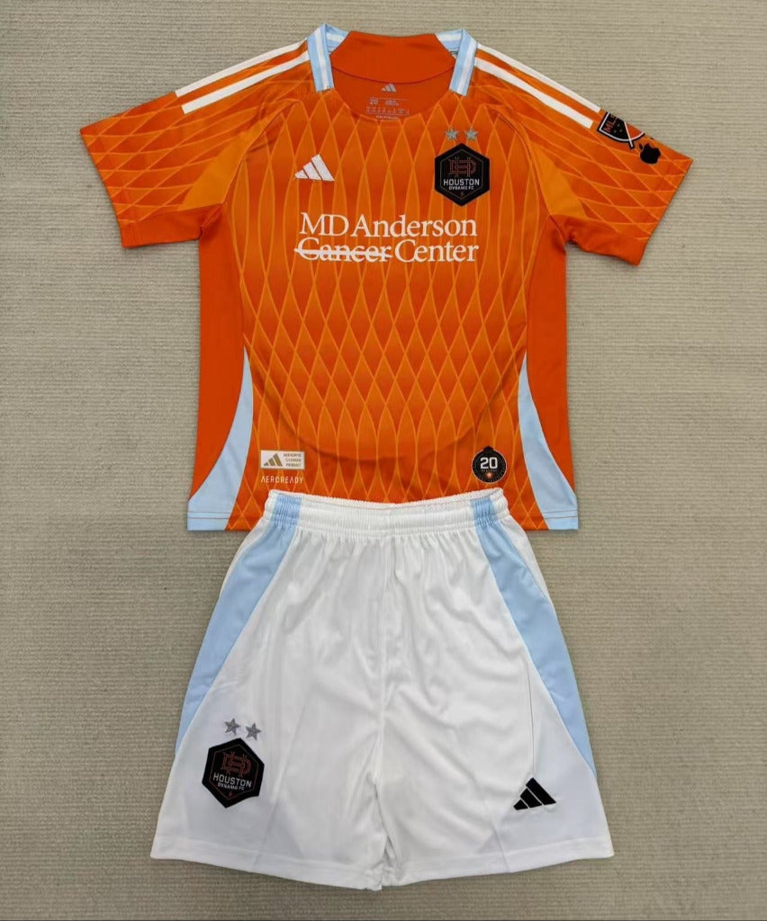 Houston Dynamo 25/26 Orange Home Kids Jersey Set