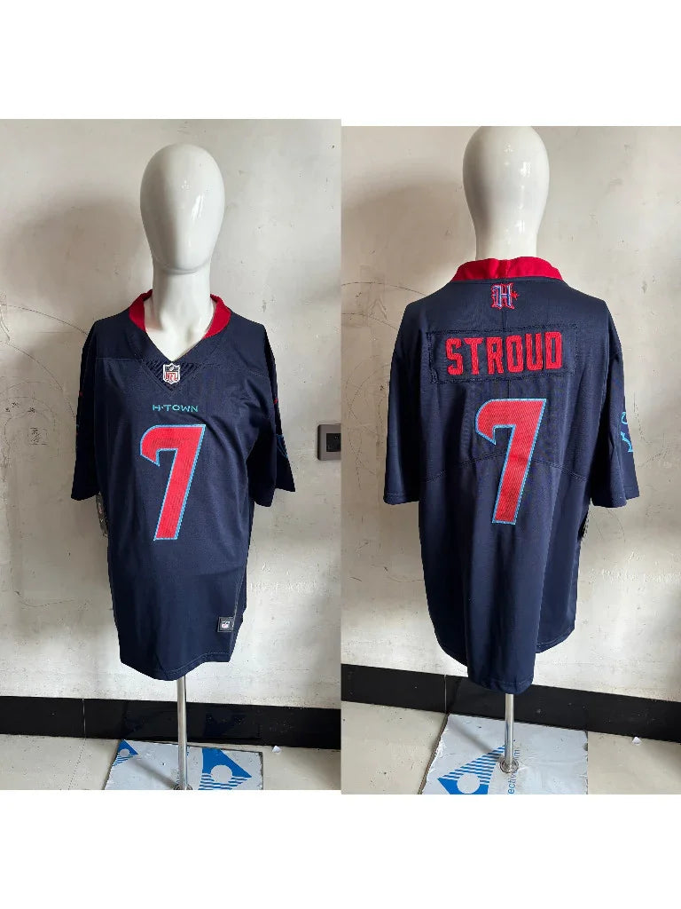 Houston Texans 25/26 Stroud #7 Navy Blue/Red NFL Jersey