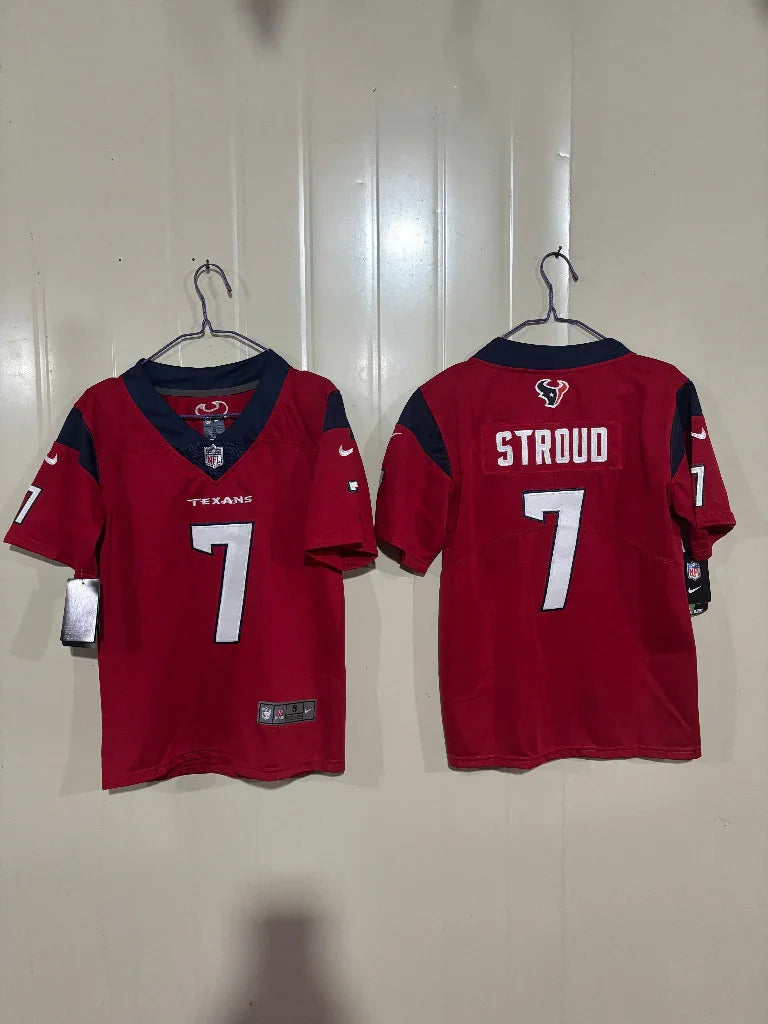 Houston Texans 25/26 Stroud #7 Red/Black Kids Jersey