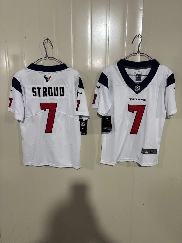 Houston Texans 25/26 Stroud #7 White/Black Kids Jersey