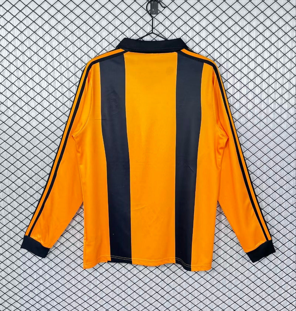 Hull City 1981/82 Retro Orange/Black Home Long-Sleeve Jersey
