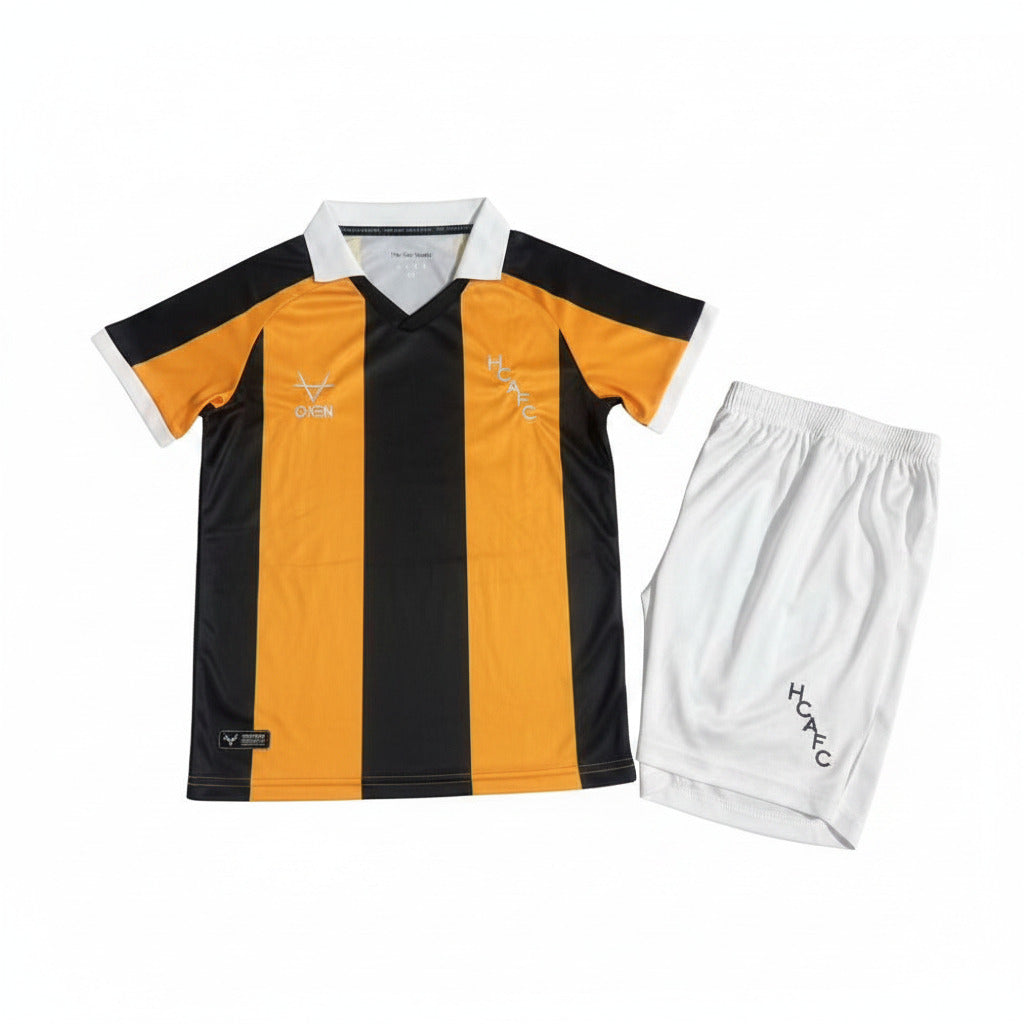 Hull City 26/27 Amber/Black Stripes Home Kids Jersey