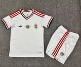 Hungary 2026 White/Red 3 Stripes Away Kids Jersey Set