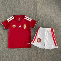 Hungary 26/27 Red/White 2 Stripes Home kids Jersey Set
