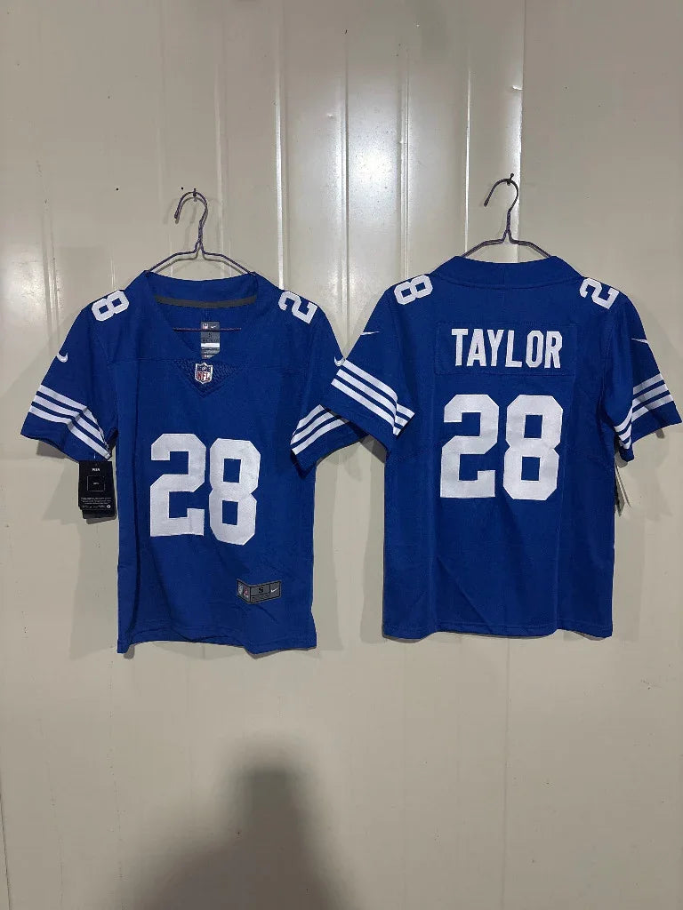Indianapolis Colts 25/26 Taylor  #28 Royal/White Kids Jersey