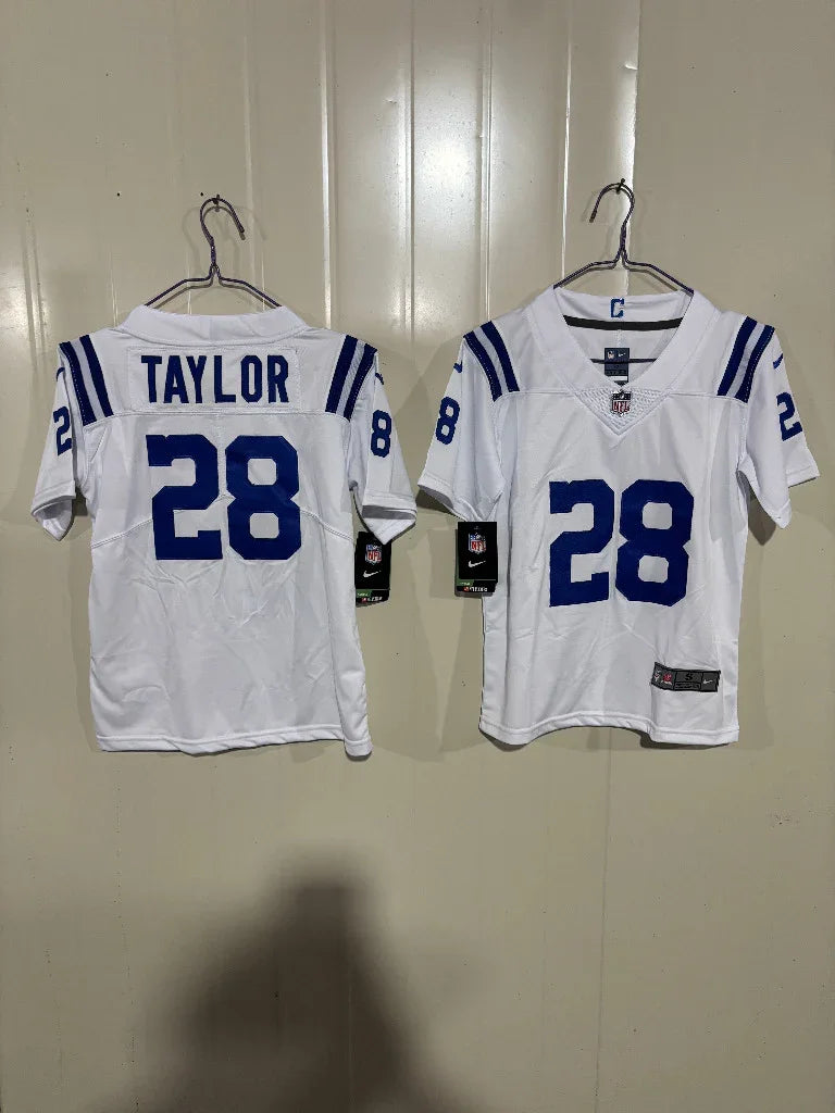 Indianapolis Colts 25/26 Taylor  #28 White Kids Jersey