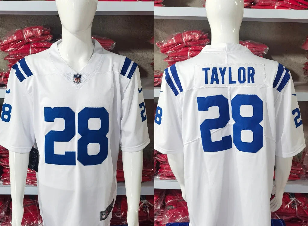 Indianapolis Colts 25/26 Taylor  #28 White NFL Jersey