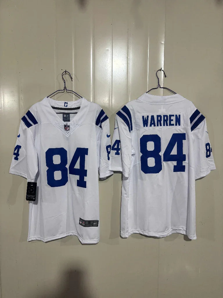 Indianapolis Colts 25/26 Warren #84 White NFL Jersey