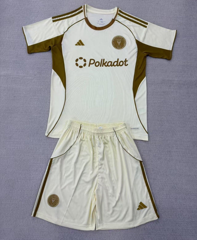 Inter Miami 25/26 Olive Pre-Game Kids Jersey Set