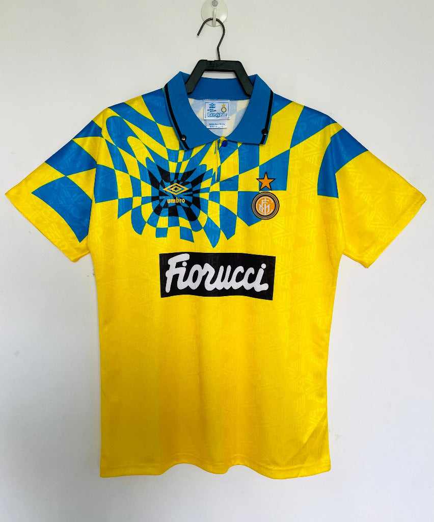 Inter Milan 1992/94 Retro Yellow/Blue Second Away Jersey