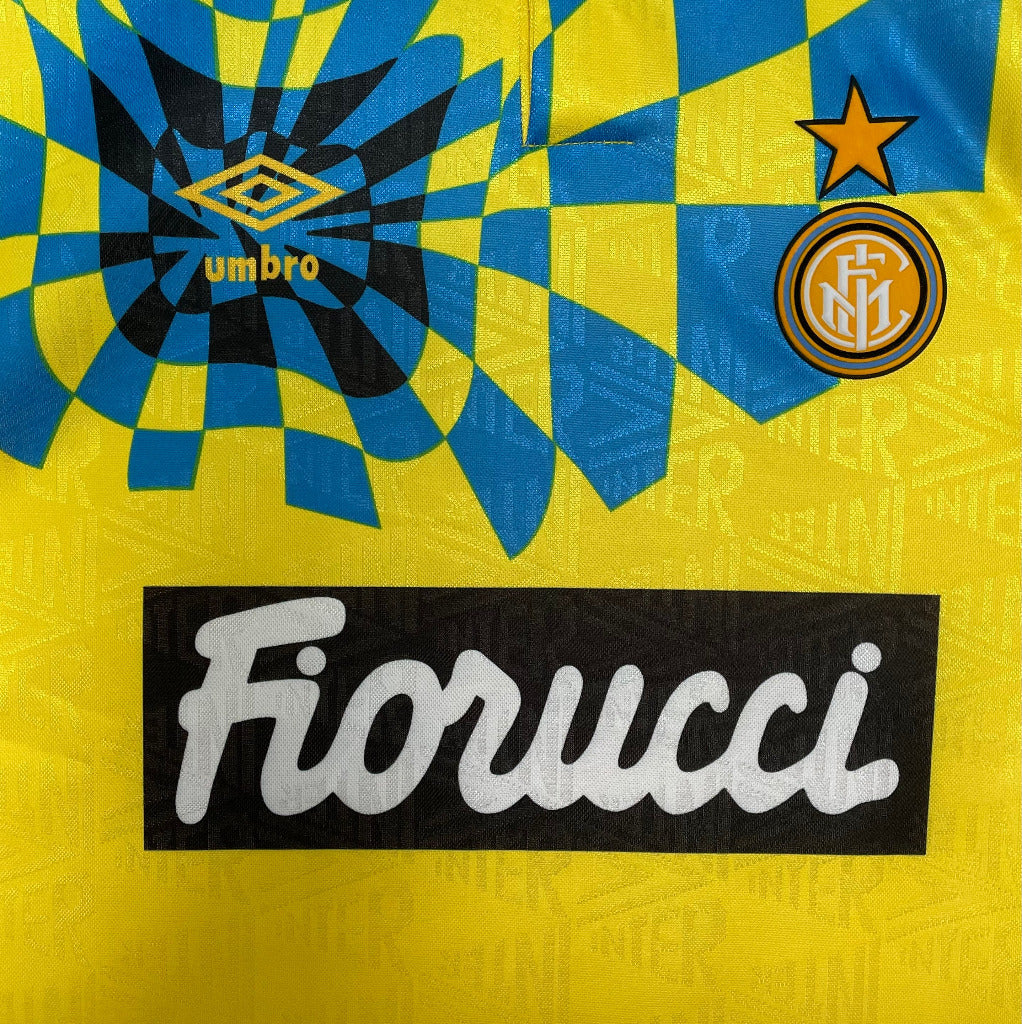 Inter Milan 1992/94 Retro Yellow/Blue Second Away Jersey