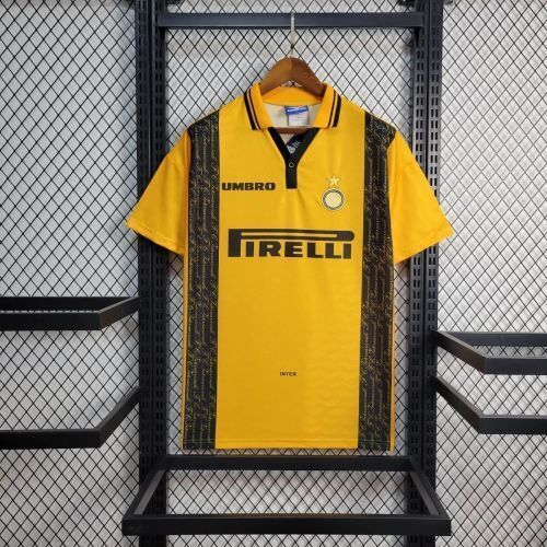 Inter Milan 1996/97 Retro Yellow Second Away Jersey