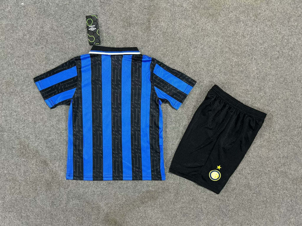 Inter Milan 1997/98 Vintage Retro Blue/Black Home Kids Jersey Set