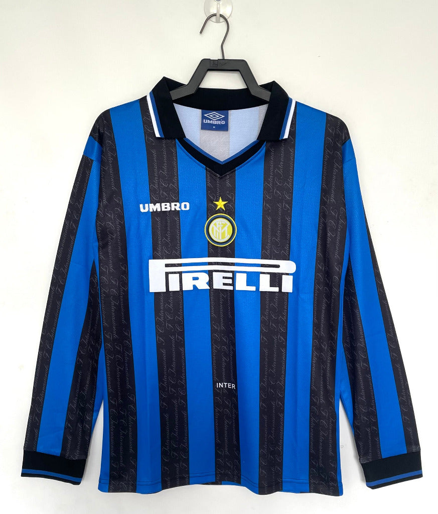 Inter Milan 1997/98 Vintage Retro Home Blue and Black Jersey