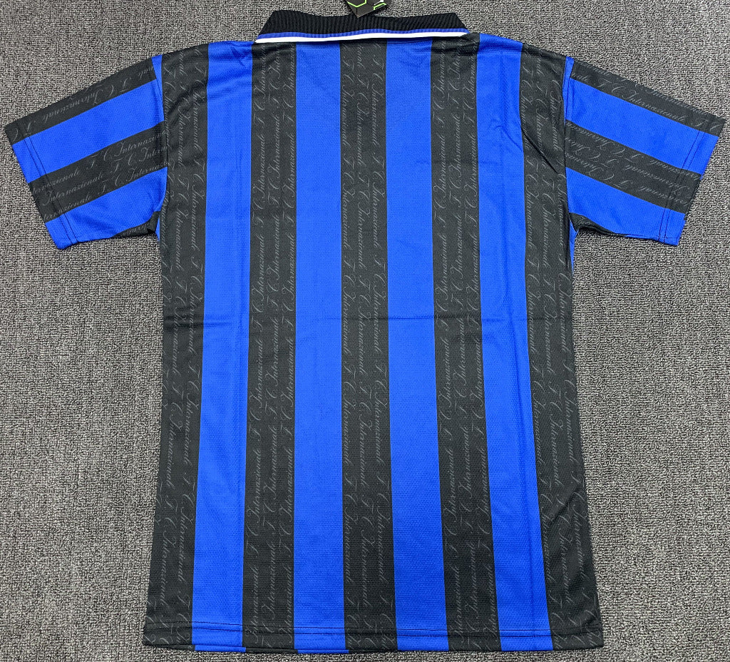 Inter Milan 1997/98 Vintage Retro Home Blue and Black Jersey