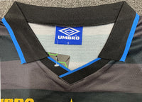 Inter Milan 1997/98 Vintage Retro Second Away Black and Gray Jersey