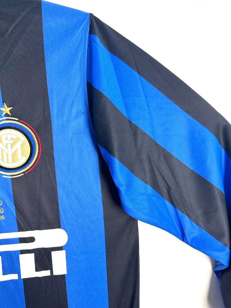 Inter Milan 2010 Vintage Retro Home Blue And Black Jersey