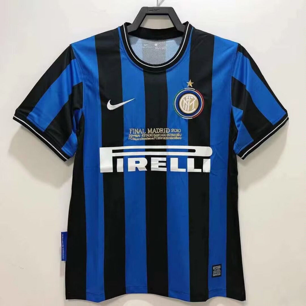 Inter Milan 2010 Vintage Retro Home Blue And Black Jersey