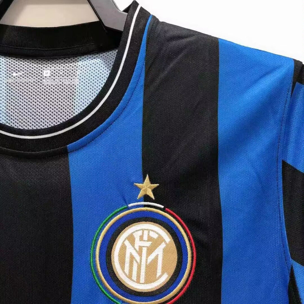 Inter Milan 2010 Vintage Retro Home Blue And Black Jersey