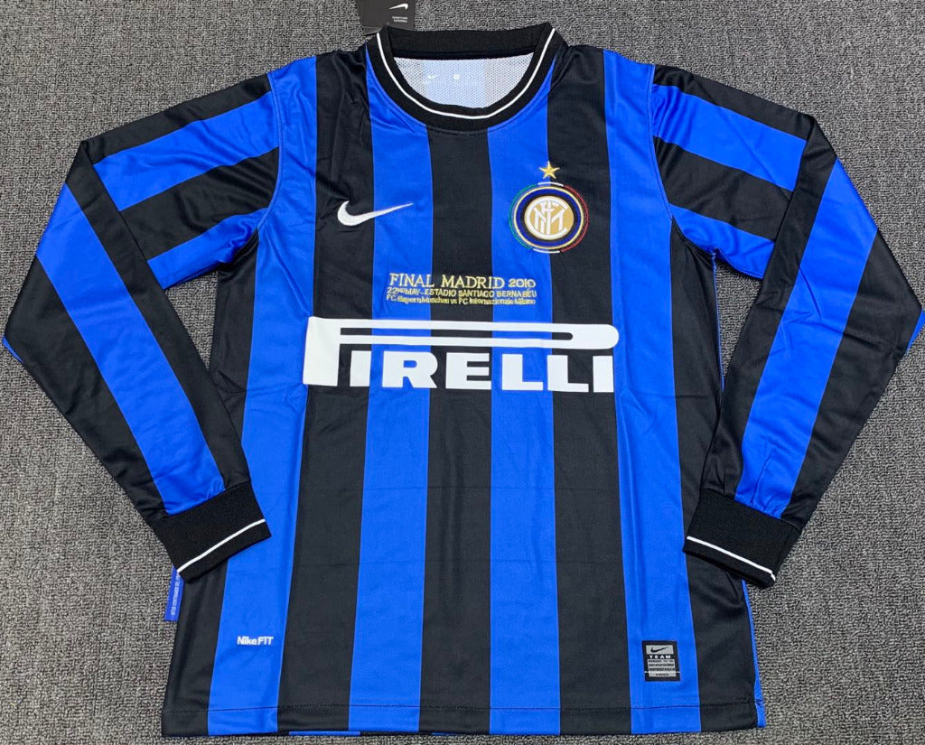 Inter Milan 2010 Vintage Retro Home Blue And Black Jersey